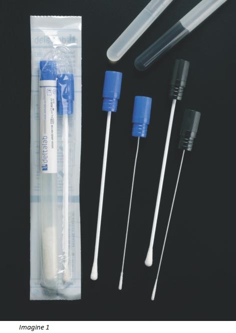 Tampoane sterile &icirc;n tub cu mediu de transport Amies (Clasa II a)