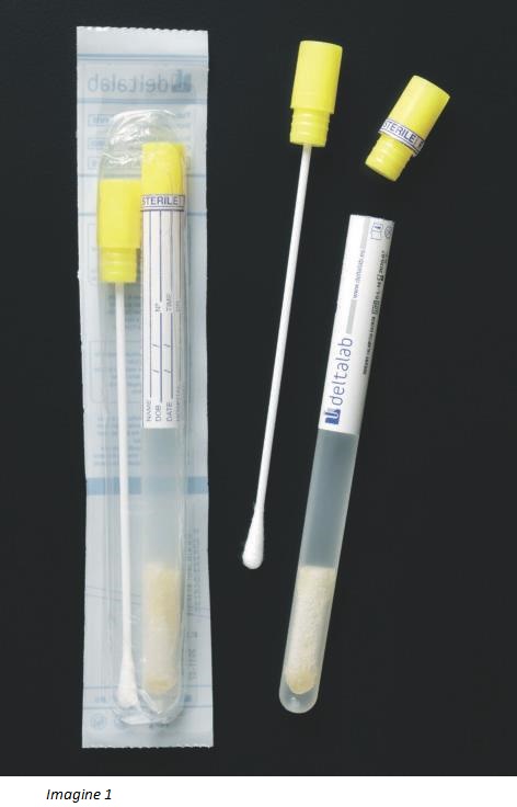 Tampoane sterile &icirc;n tub cu mediu de transport pentru Chlamydia (Clasa II a)