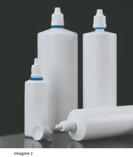 Flacoane cilindrice cu inel de sigilare și picurător