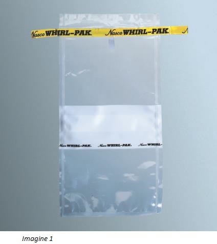 Pungi sterile cu banda alba pentru scriere si cu sistem de sigilare cu fir metalic