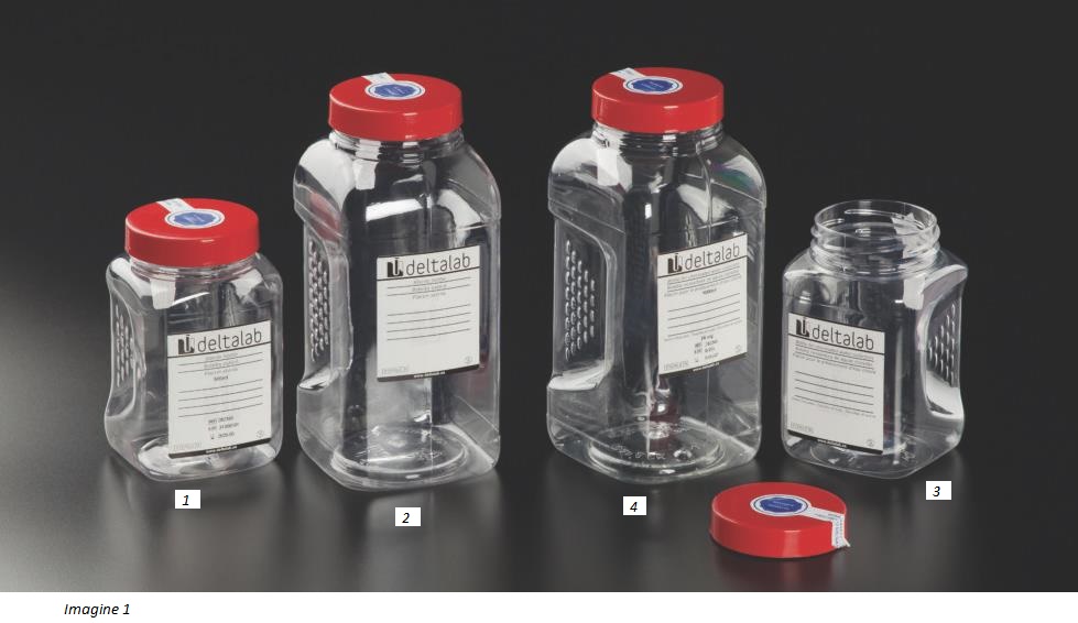 Flacoane sterile cu gat larg, pentru testarea apei