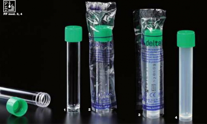 Tub fund rotund,cu dop din polipropilenă ( PP ) și polistiren ( PS )